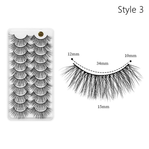 10 Pairs Crisscross False Eyelashes Thick Long Eye Lashes Eye Makeup Tools - Picture 15 of 20