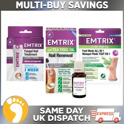 Emtrix Trio - Nagelpilzbehandlung - Nagelerneuerung Teebaumöl - Fußmaske