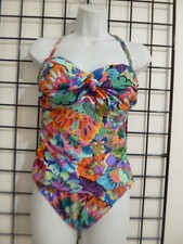 "NEW" BLEU ROD BEATTIE / ORG 129   SIZE 10 BOLD PRINT / ONE PIECE BATHING SUIT