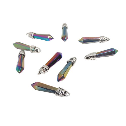 USA Verkäufer Sechseck Säule Turmalin reflektieren Halskette Achat Heilstein Chakra - Bild 12 von 14