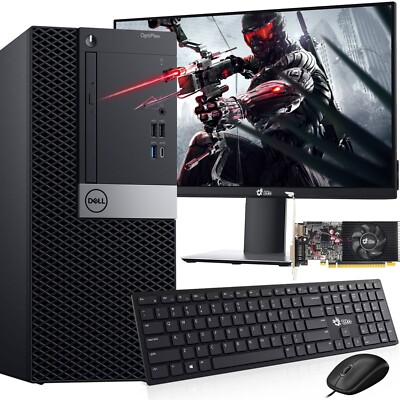Dell Tower Gaming PC Intel i7-6700 64GB 1TB SSD NVIDIA GTX New 24'' LED Windows10