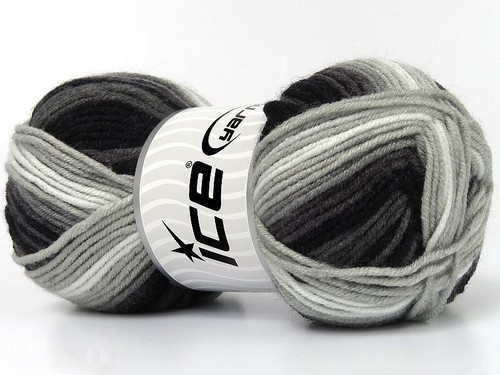 4-Skein Lot Ice Yarns Nice Baby Yarn Acrylic 4/100g/195m Black Grey Shades - Picture 1 of 4