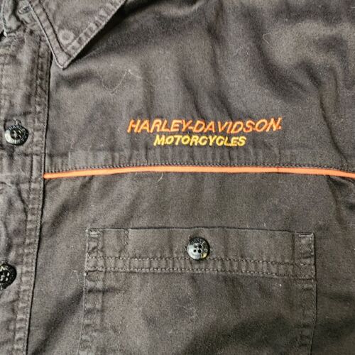 Harley Davidson Mens Large Screamin Eagle Embroidered Button Down Shop Shirt - Picture 4 of 7