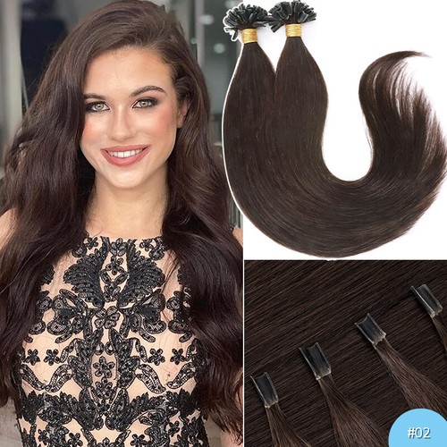 Real Remy Human Hair Extensions Nail U Tip Glue Fusion Pre Bonded Keratin Hair - Picture 19 of 27