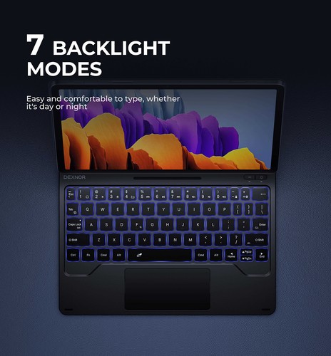 Dexnor Keyboard Case for Samsung Galaxy Tab S9 11"/ S9 FE 10.9"with S Pen Holder - Picture 11 of 36