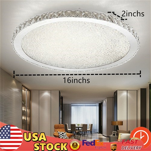 Modern Crystal LED Ceiling Light Fixture Pendant Lamp Flush Mount Chandelier 30W - Picture 1 of 8