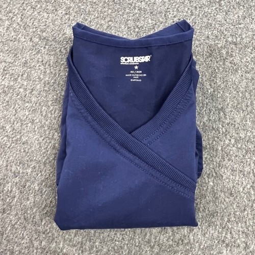 Scrubstar Scrub Nursing Wrap V Neck Blue Womens Size XS Pocket Work Uniforms - Picture 10 of 10
