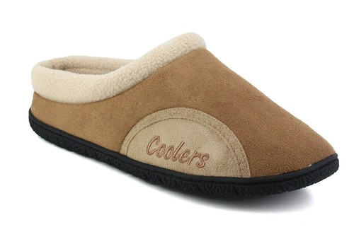 Coolers Mens Lighweight Fleece Lined Warm Hard Sole Winter Indoor House Mules - Picture 6 of 9
