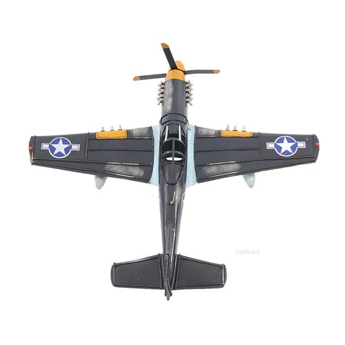 1943 Grey Mustang P51 1:40 | Eisenrahmen Flugzeugmodell mit Propeller Spin - Bild 10 von 20