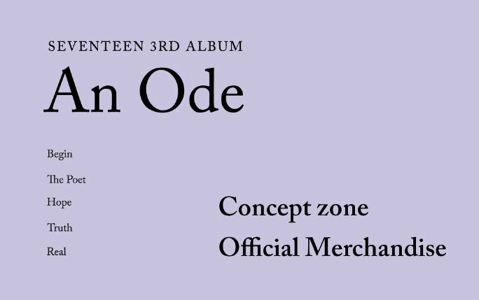 SEVENTEEN 3RD ALBUM An Ode CONCEPT ZONE OFFICIAL GOODS NOTE
