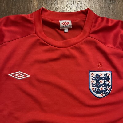 England Tailored by Umbro Red Cotton T-Shirt Badge Logo