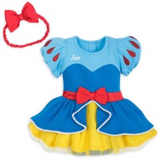 NWT Disney Store Sz 3 6 9 12 18 24 Mos Snow White Costume Bodysuit Headband
