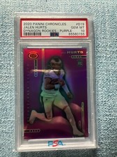 2020 Panini Chronicles Jalen Hurts RC /125 Rookie Dynagon Purple Eagles PSA 10