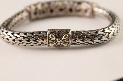 Samuel Benham BJC Armband Sterlingsilber 14 Karat Gold Edelstein Kabel - Bild 6 von 12