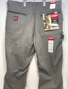 wrangler riggs workwear grey ripstop relaxed fit carpenter pants