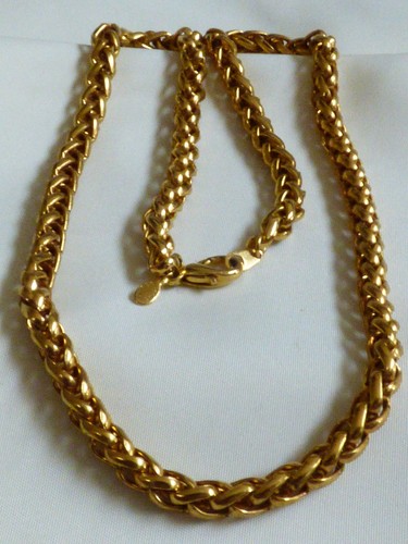 FASHION 14K GOLD PLATE B.C. LIND ROUND .25" WIDE CHAIN NECKLACE SIGNED 20.5"L - Picture 2 of 5