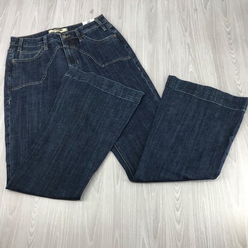 Rock & Roll Denim Womens High Rise Trouser Yoke Front Flare Jeans W32 x L32 Blue - Picture 17 of 17
