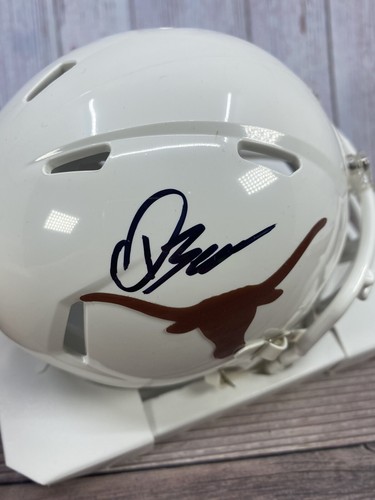 Quinn Ewers Auto Signed Texas Longhorns Mini Helmet Beckett Witnessed COA 3 - Picture 3 of 7