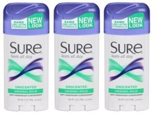BL Sure Deodorant 2.7oz Original Solid Unscented X 3 Counts
