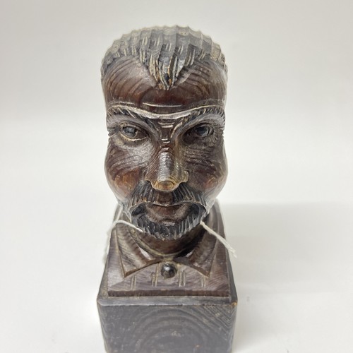 Intaglio vintage in legno del volto/busto dell’uomo - Foto 2 di 7