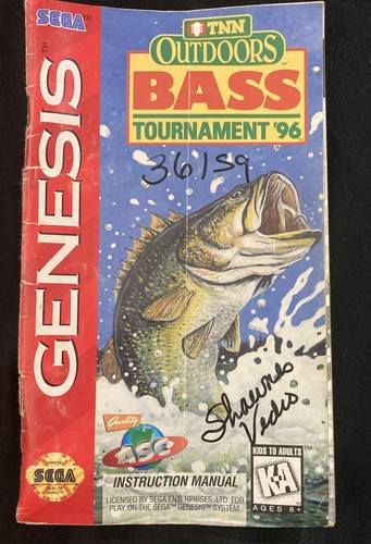 TNN Outdoors Bass Tournament '96 Sega Genesis, 1996 Complete in Case Tested - Picture 4 of 14