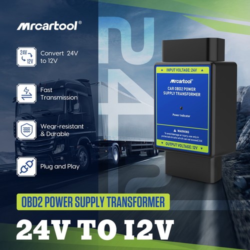 Convertidor automático de 24 V a 12 V transformador de fuente de alimentación OBD2 16 pines para camión autobús - Imagen 2 de 13