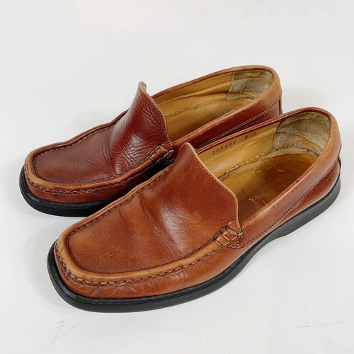 JOHNSTON & MURPHY Venetian Mens Loafers Sz 8M Mahogany Brown 201400 - Picture 2 of 11