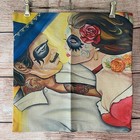 Cushion / Throw Pillow Cover ~ 45cm Square ~ Sugar Skull Lovers ~ Cotton / Linen