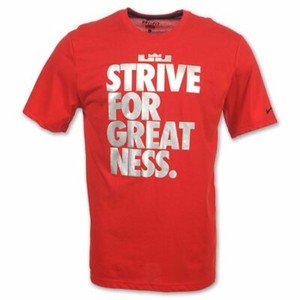 Nike LeBron James âStrive For Greatnessâ Dri-Fit T-Shirt Varsity Red Men's XL 886912113836 | eBay