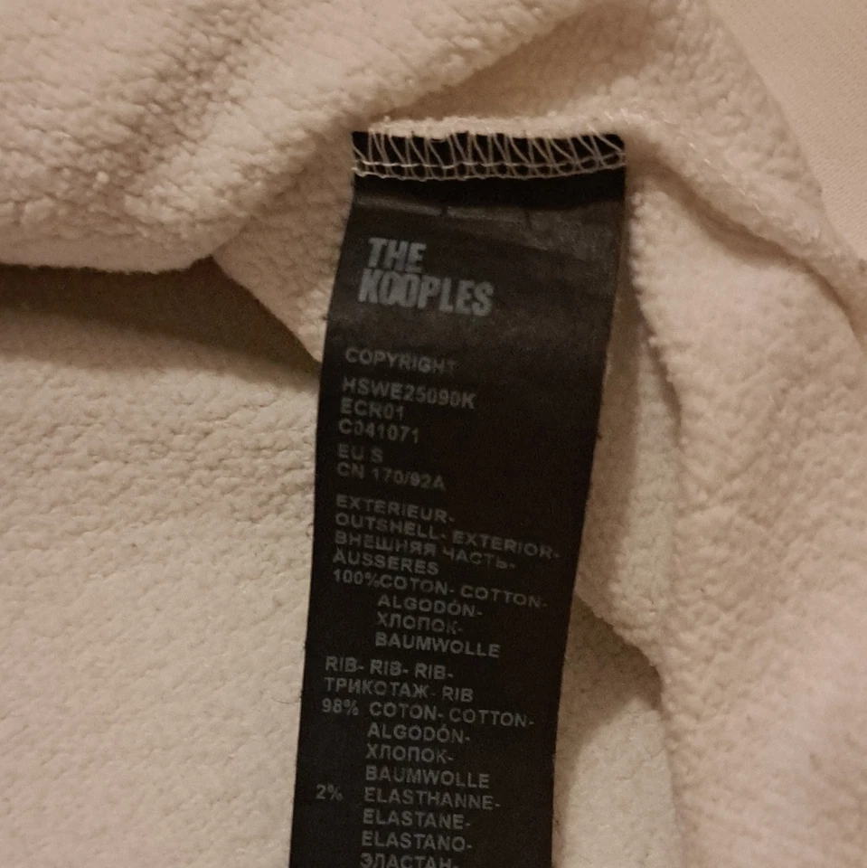 The Kooples pull à capuche écru logo coton, poches, cordon, homme taille S - Photo 4/4