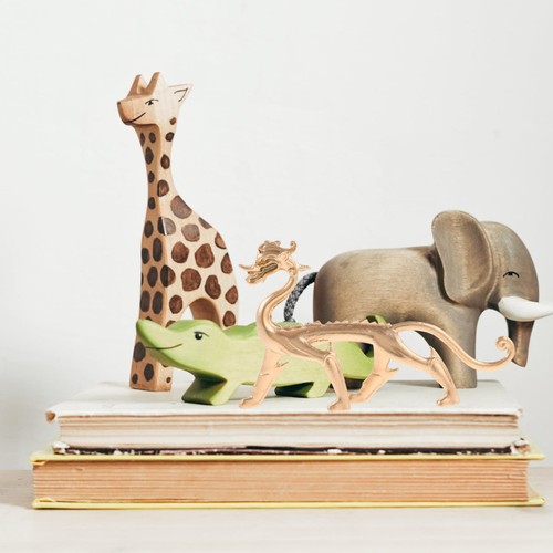 Statua Drago Dorato Scultura Ufficio Creativa Ornamento Cinese Anno The Decor - Foto 8 di 12