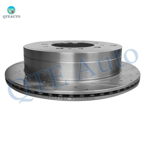 Rear 345mm Drilled Slotted Brake Disc Rotors For 2008-2022 Toyota Sequoia - Picture 3 of 7