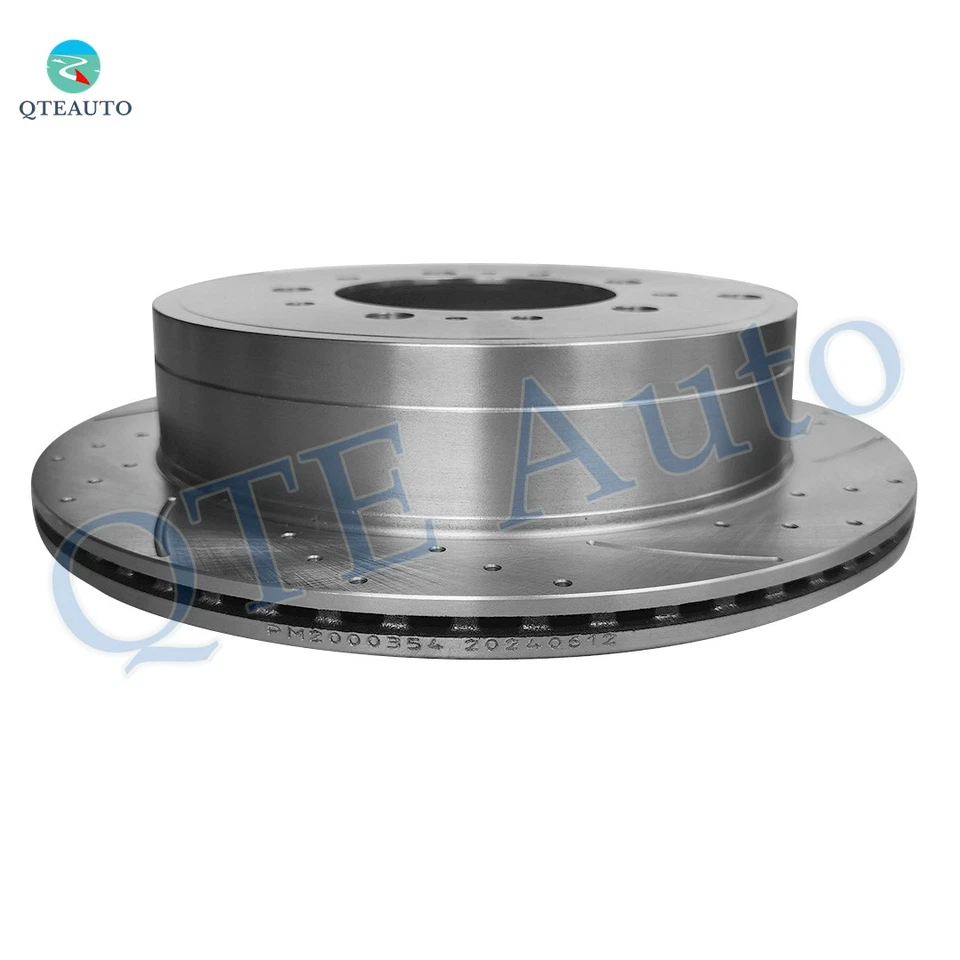 Rotores de disco de freio traseiros com fenda perfurada 345 mm para Toyota Sequoia 2008-2022 - Imagem 3 de 4