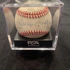 Mickey Mantle Autographed Baseball Psa Eight Hall Of Fame