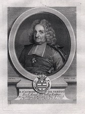 Rene Aubert De Vertot Chevalier De Malte Historien Portrait Gravure Cuivre