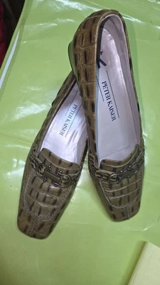Tolle Peter Kaiser  Damenschuhe  Halbschuhe Kroko Leder Gr.39 UK 6 Braun Oliv  - Bild 1 von 4