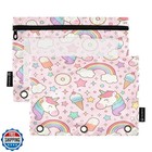 Coikll Rainbow Cute Horse Pencil Pouch Fits standard 3-ring binders, Zipper B