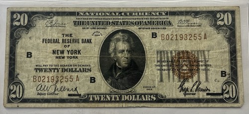 1929 $20 The Federal Reserve Bank of New York - Picture 1 of 2