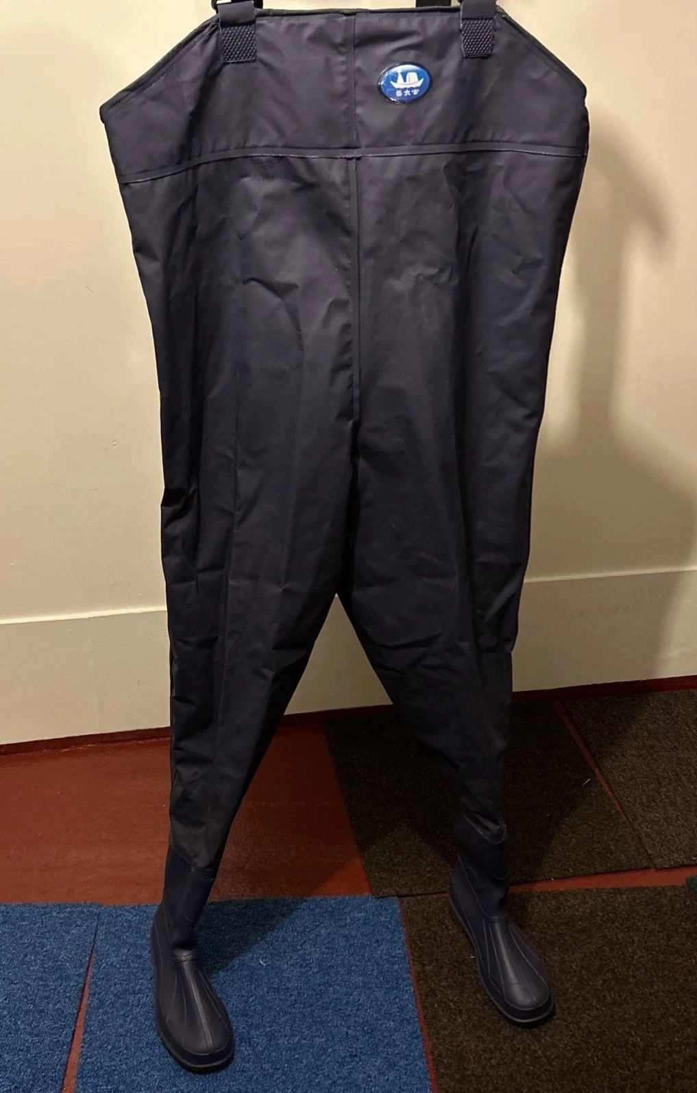 Men's Blue Fishermen Chest Waders with Boots in UK 10