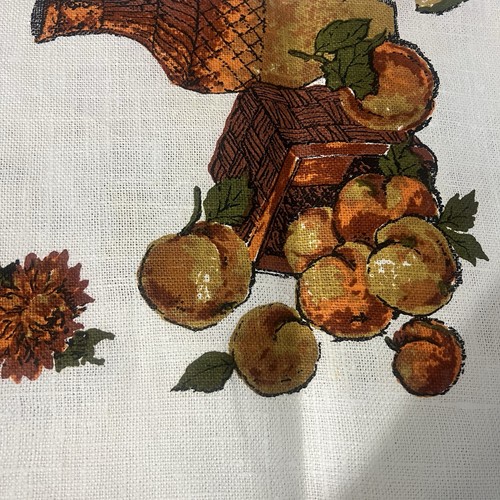 Vintage Victory K&B Hand Prints Linen Tablecloth 52x52 Still Life 6309 NOS - Picture 6 of 9