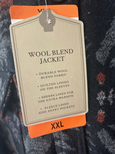 Aztec Print Wool Blend Sherpa Lined Jachs New York Jacket Men's XXL Western - Picture 4 of 16