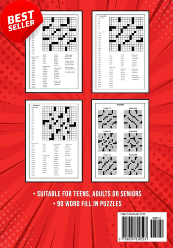 Word Fill-In Puzzle Books for Adults: 90 Word Fill It in / Fillin Puzzles - Picture 2 of 3