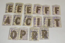 16 lot New DURO Decals Letters Gold 2" Indoor Outdoor Bordered