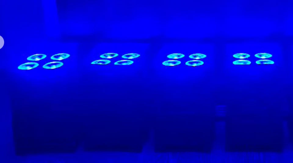 4x Stagg Wireless Battery Wireless DMX Uplighters Wash HEX Effect DJ RGBWUVA - Image 3 of 4