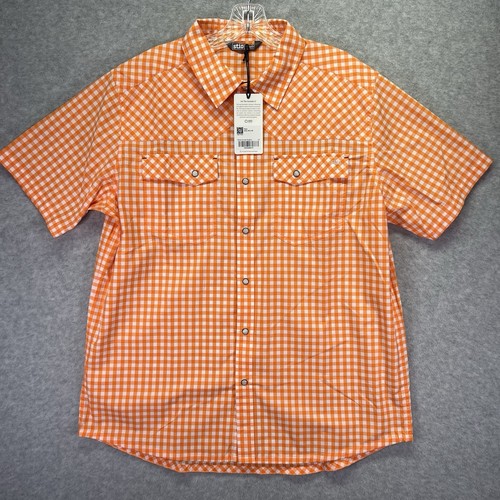 Stio Hemd Herren Large Vibrant Sunset Gingham Check Eddy Kurzarm Pearl Snap - Bild 2 von 8