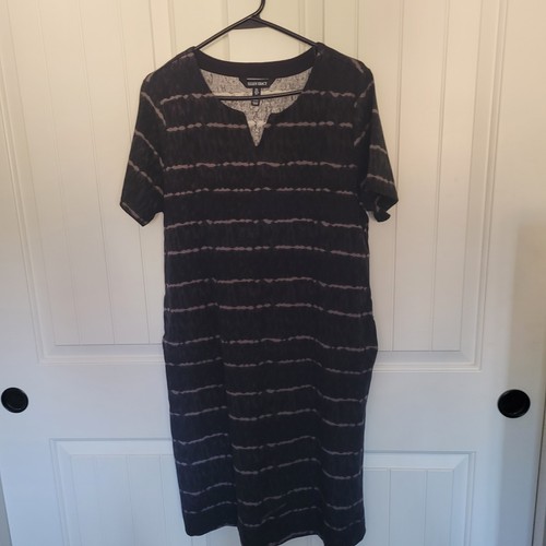 Ellen Tracy Womens V-notch Dress Size-L Color-Black Combo