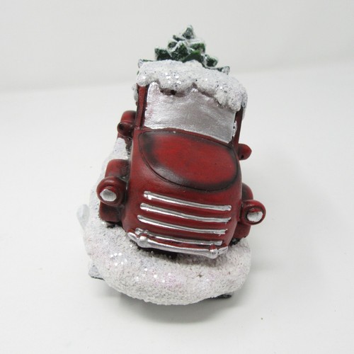 Red Farm Truck Christmas Stocking Hook Holder w/ Tree Glitter Snow Holiday Decor - Bild 4 von 6