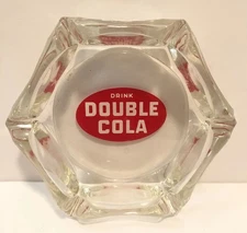 Vintage Drink Double Cola Glass Ashtray Soda Advertising