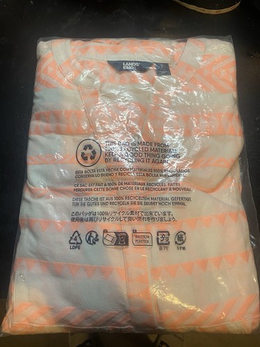 Lands’ End Dress White And Orange Peach Flare Sleeves Women’s Sz Large 14-16 - Picture 8 of 8