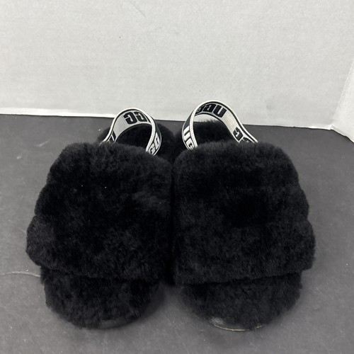 Sandalias informales sin cordones negras Ugg para niñas Fluff Yeah 1098579T talla 8C - Imagen 5 de 10